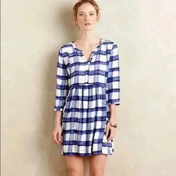 Maeve Anthropologie Devery Plaid Mini Belted Dress Small Women's - Picture 2 of 15
